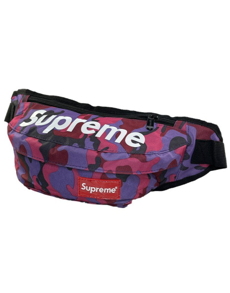 Сумка-бананка Supreme Камуфляж (Фиолетовая)