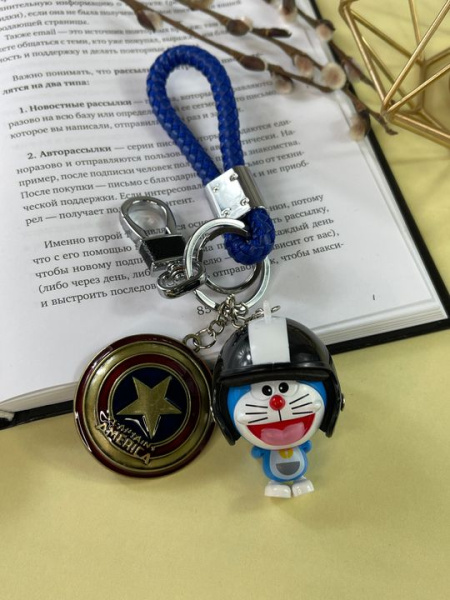Брелок для Doraemon Капитан Америка (Синий)
