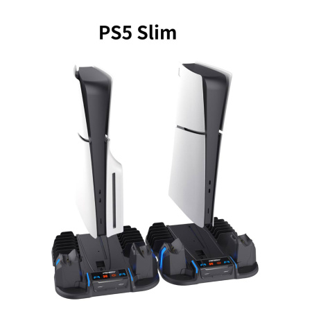 PS5 Slim охолоджуюча основа, тримач контролера PS5 з полицею для зберігання ігрових дисківGP-521