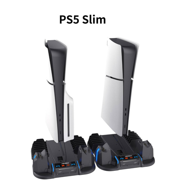 PS5 Slim охолоджуюча основа, тримач контролера PS5 з полицею для зберігання ігрових дисківGP-521
